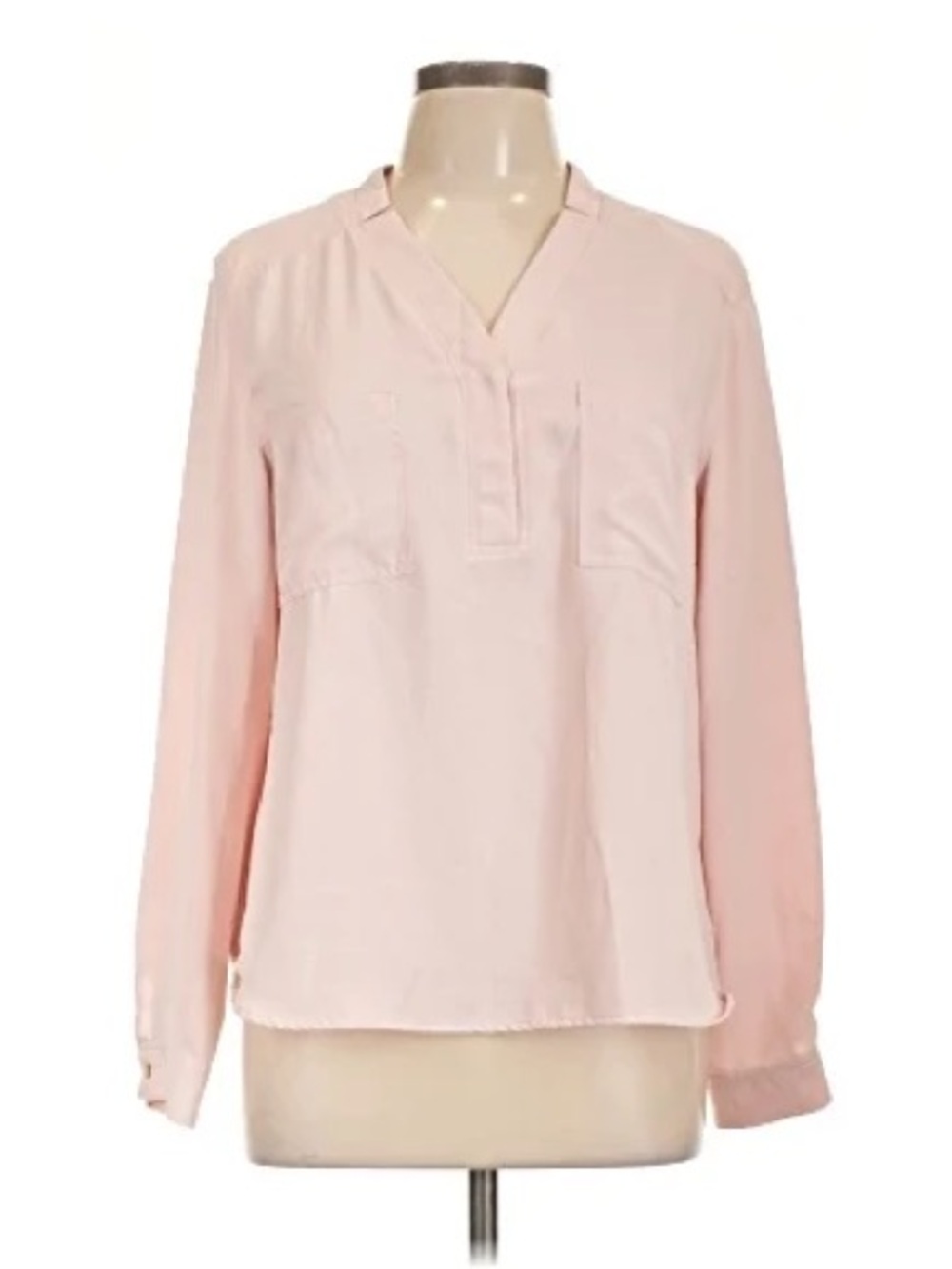 Nine West: XL, Women’s Light Pink V-Neck Long Sleeve Blouse